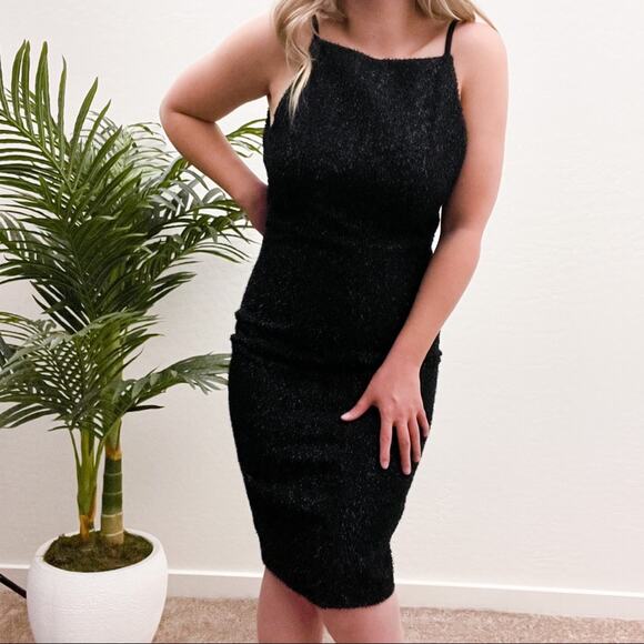 H&M Bodycon Dress Black Metallic Modern - Picture 14 of 16